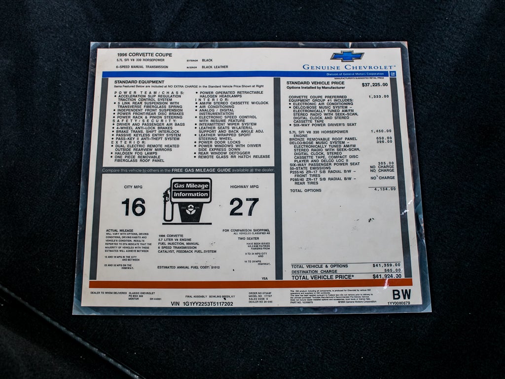 1996 Chevrolet Corvette BASE