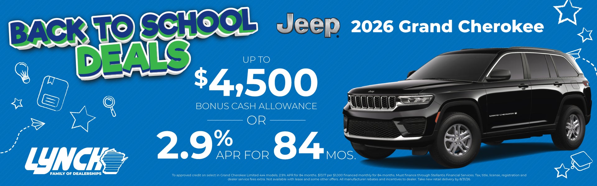 Lynch Grand Cherokee Back to School Offer