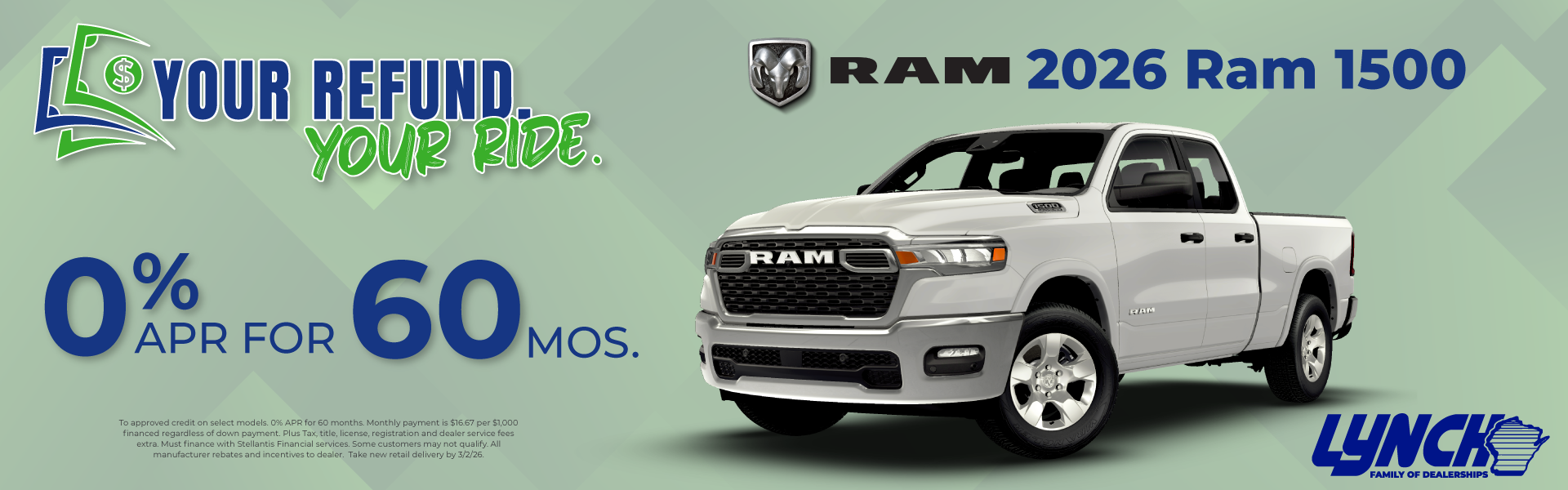 ram 1500 offer at ram mukwonago. Your refund your ride.